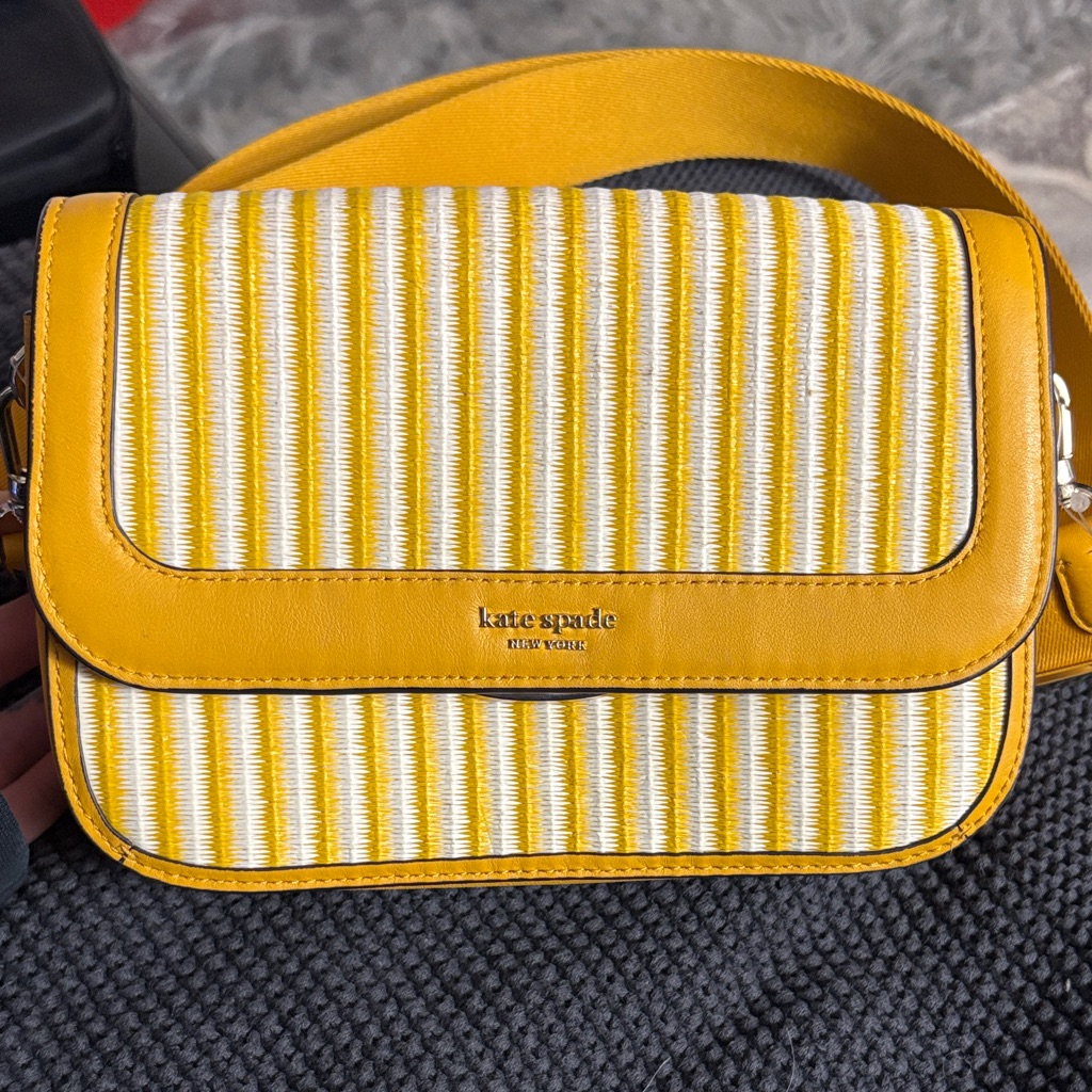 Kate Spade Sunny Yellow And White Crossbody Bag